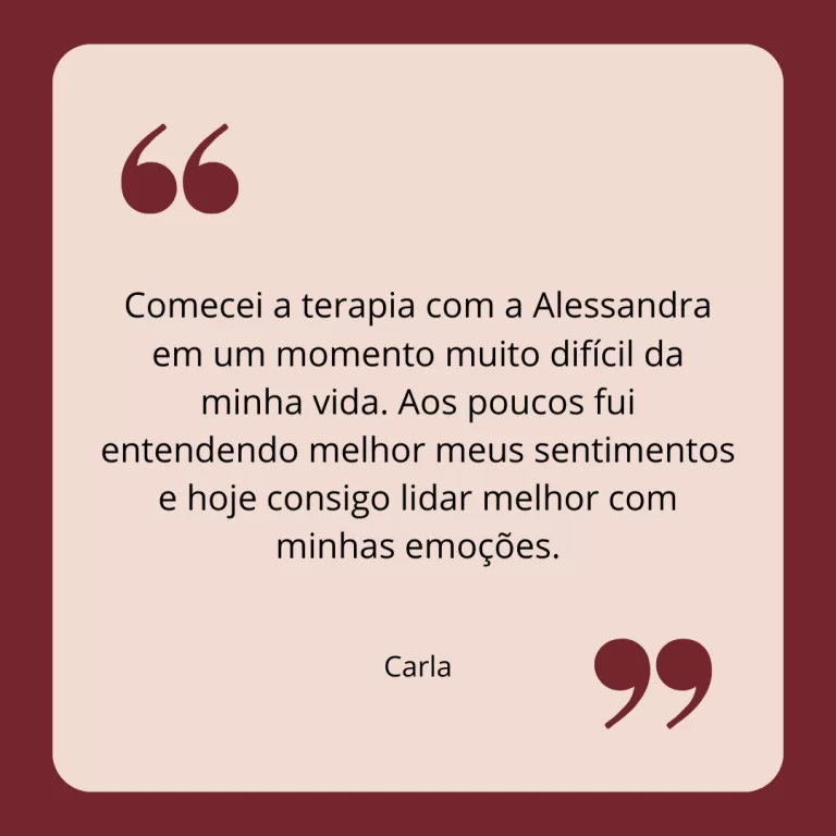 depoimento de paciente da psicóloga Alessandra De Donato